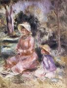 Pierre Renoir Madame Renoir and her Son Pierre oil painting